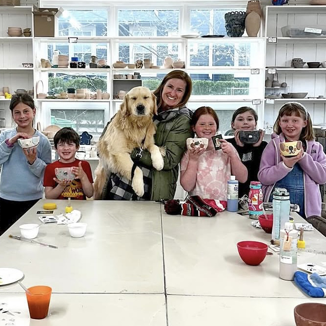 Kids Pottery Painting: Pet Bowls with Trouble the Therapy Dog